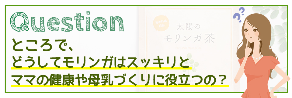 ところで、どうしてモリンガはスッキリとママの健康や母乳づくりに役立つの？